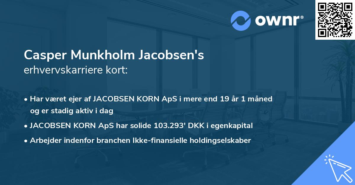 Casper Munkholm Jacobsen's erhvervskarriere kort