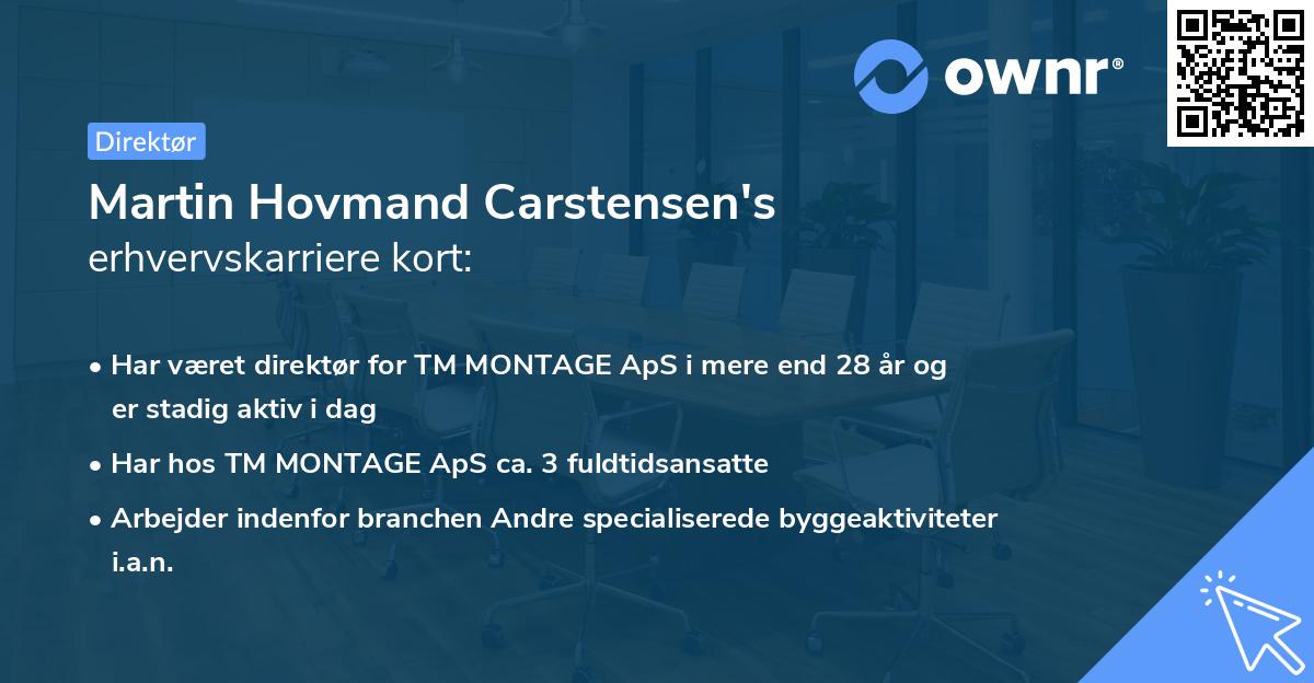 Martin Hovmand Carstensen's erhvervskarriere kort