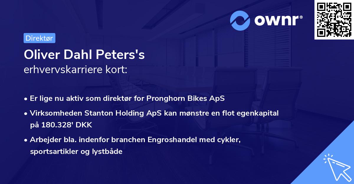 Oliver Dahl Peters's erhvervskarriere kort