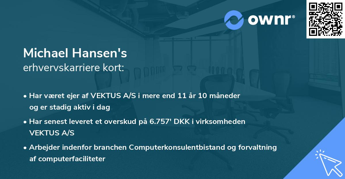 Michael Hansen's erhvervskarriere kort