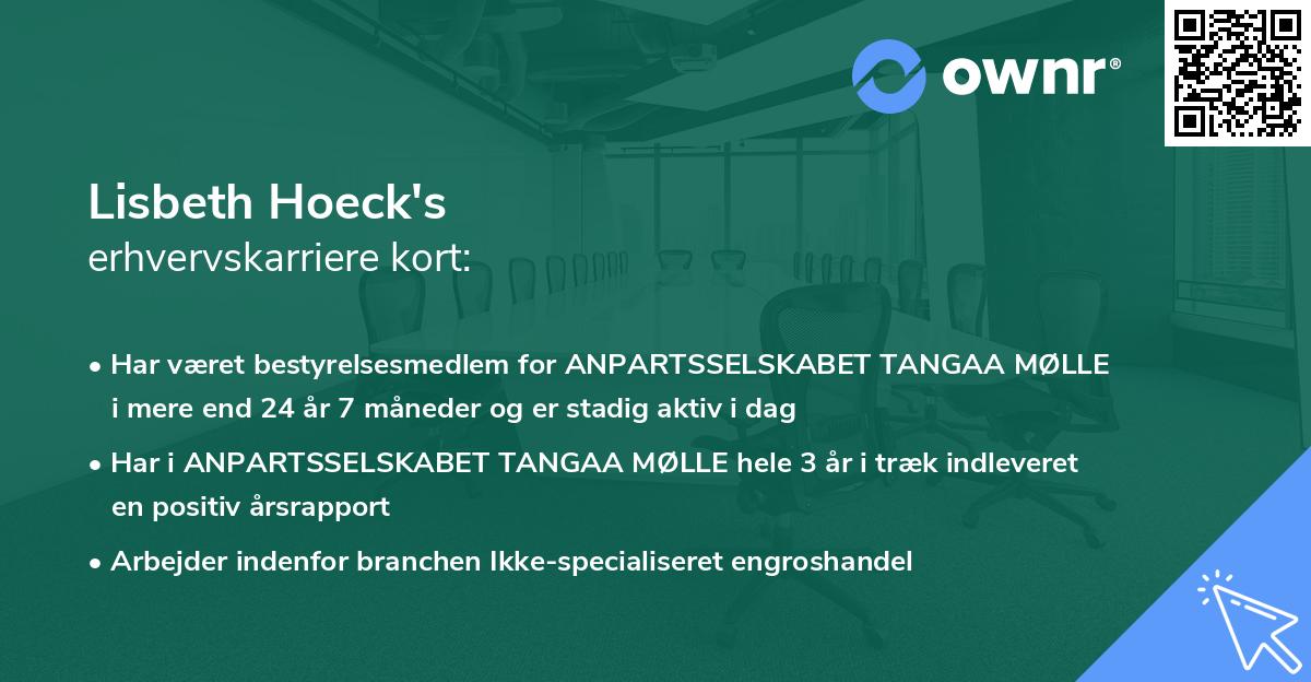 Lisbeth Hoeck's erhvervskarriere kort
