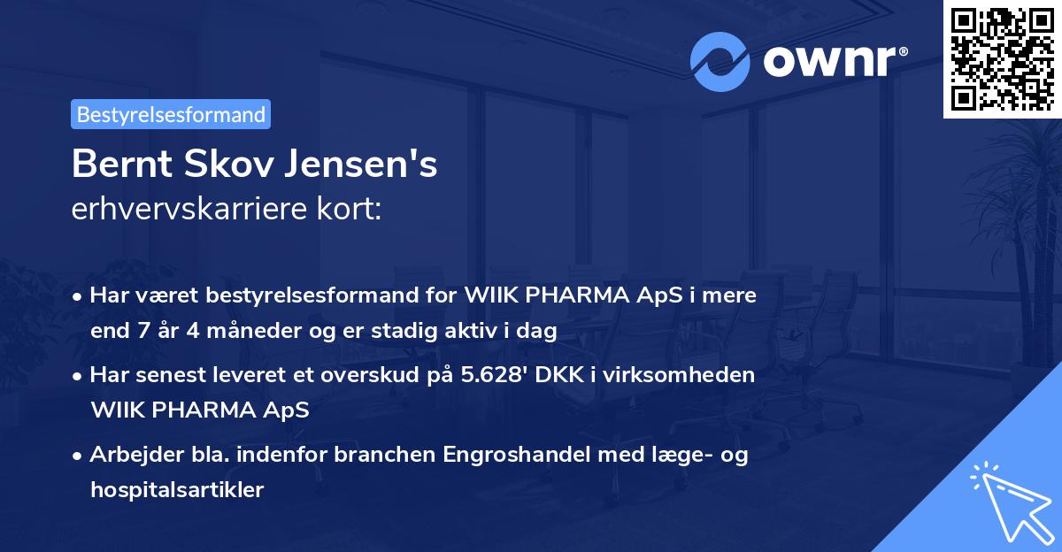 Bernt Skov Jensen's erhvervskarriere kort