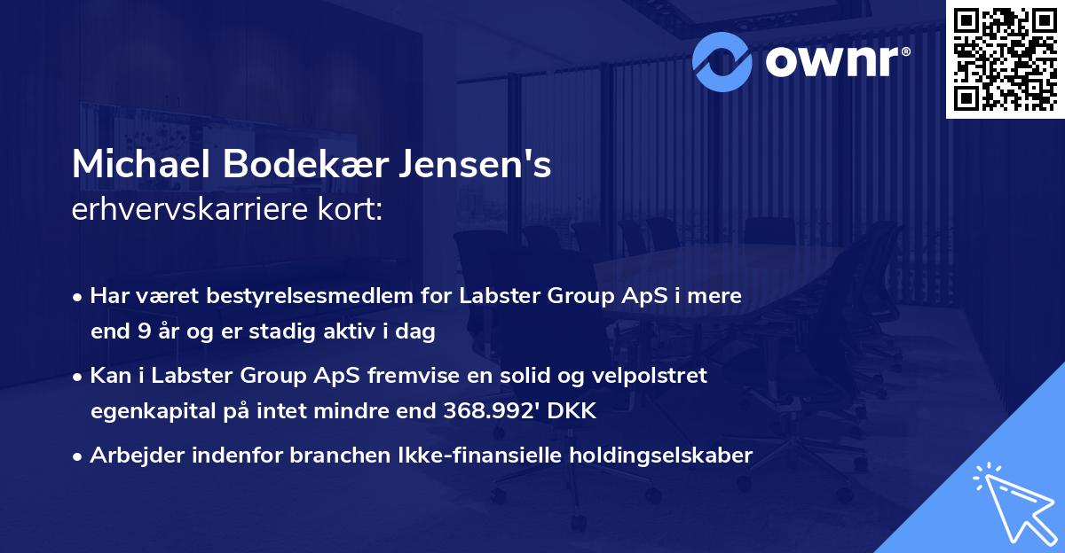 Michael Bodekær Jensen's erhvervskarriere kort