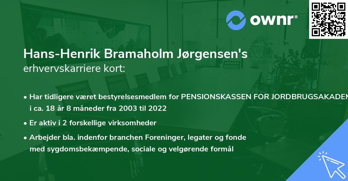 Hans-Henrik Bramaholm Jørgensen's erhvervskarriere kort