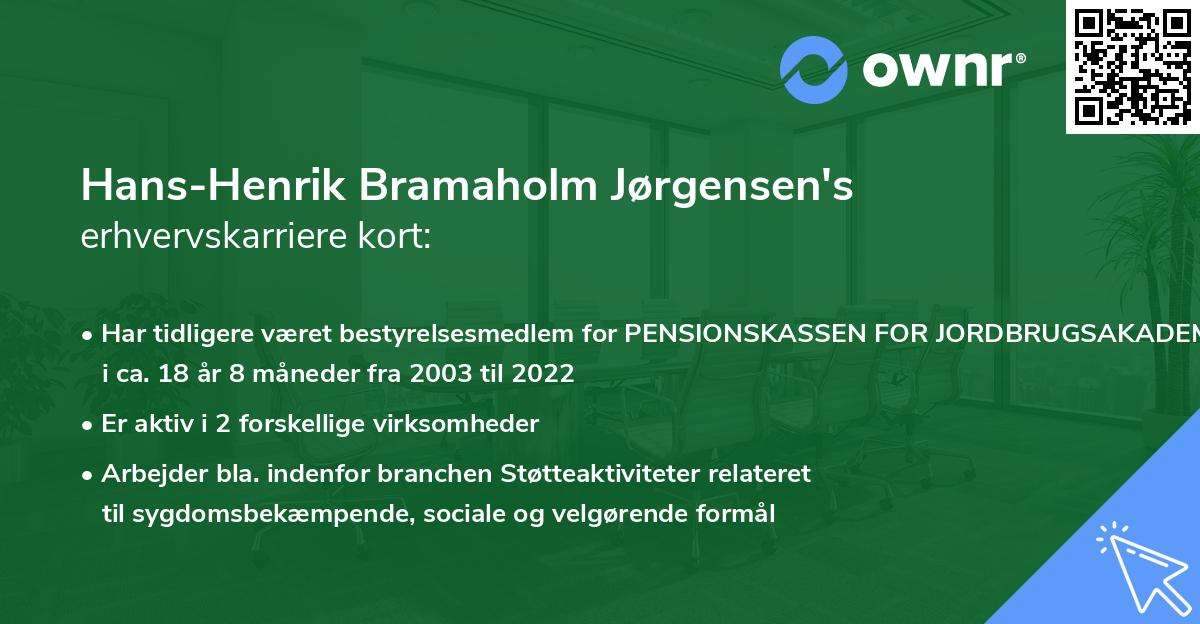 Hans-Henrik Bramaholm Jørgensen's erhvervskarriere kort