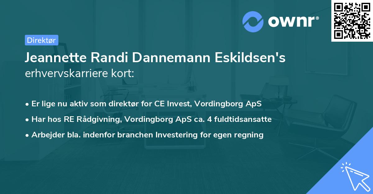 Jeannette Randi Dannemann Eskildsen's erhvervskarriere kort