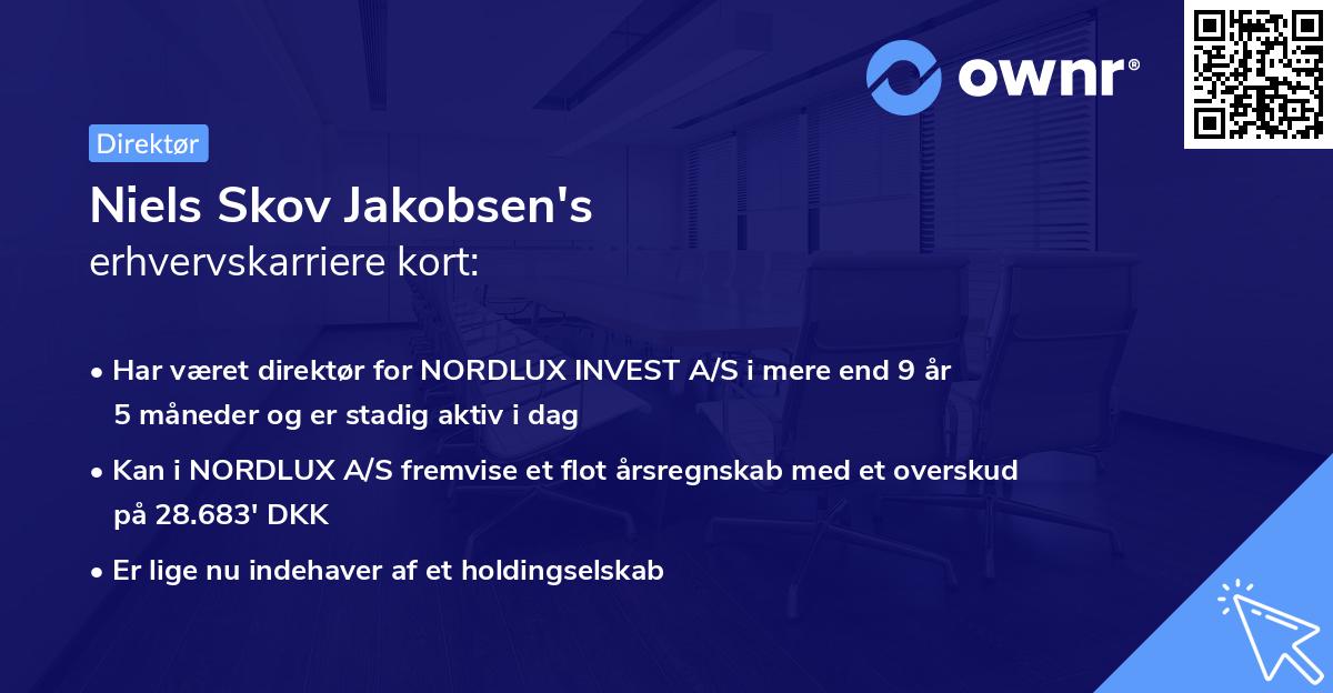 Niels Skov Jakobsen's erhvervskarriere kort