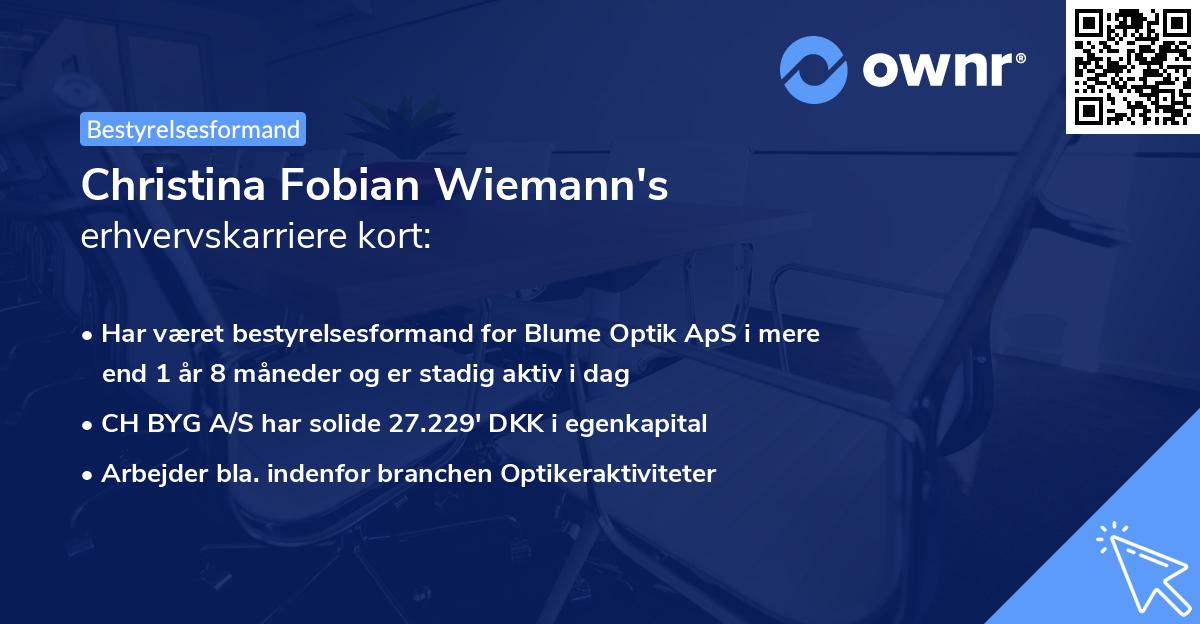 Christina Fobian Wiemann's erhvervskarriere kort