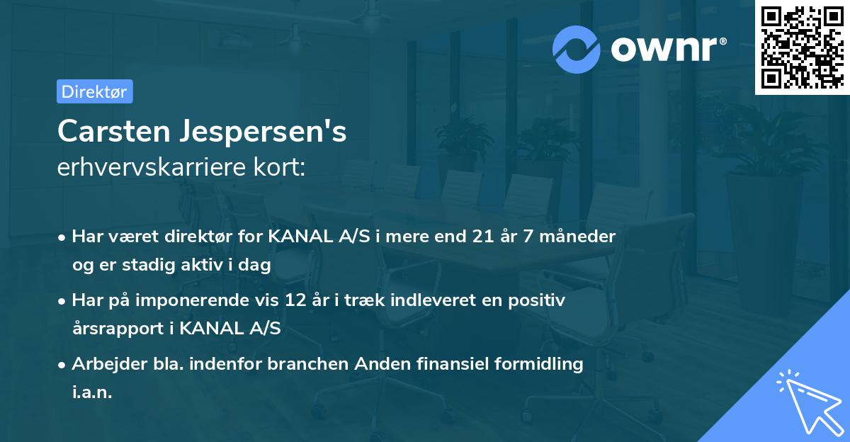 Carsten Jespersen's erhvervskarriere kort