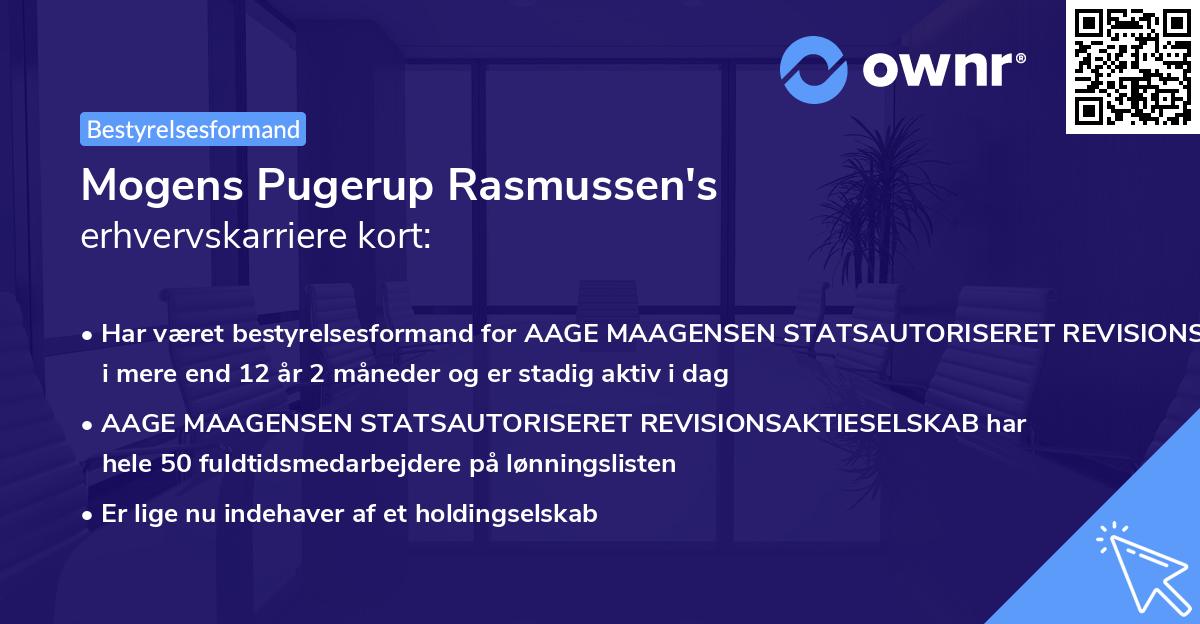 Mogens Pugerup Rasmussen's erhvervskarriere kort