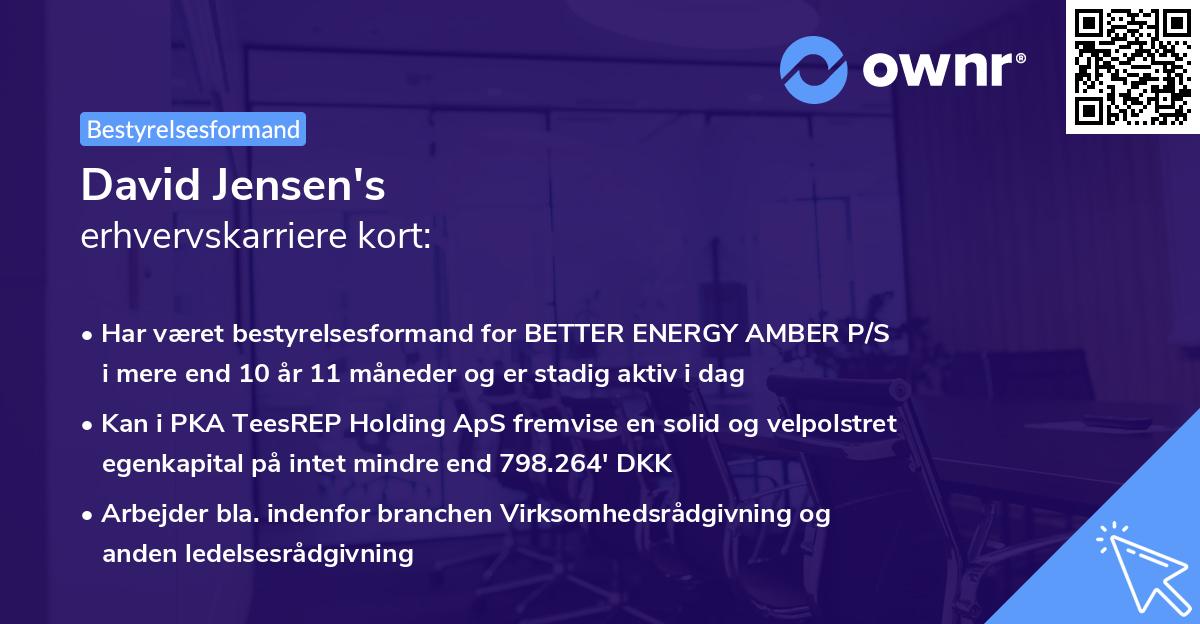 David Jensen's erhvervskarriere kort