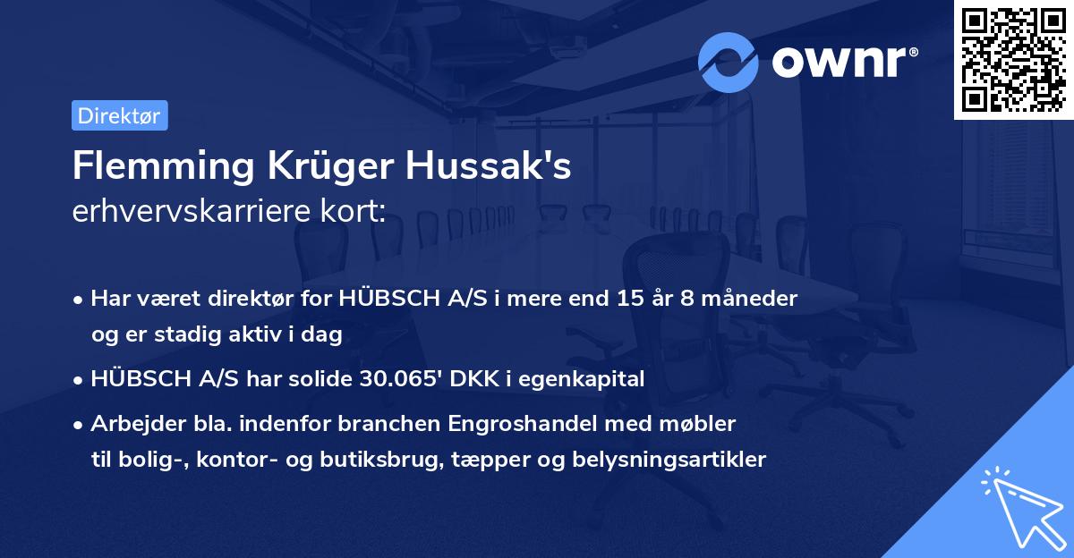 Flemming Krüger Hussak's erhvervskarriere kort