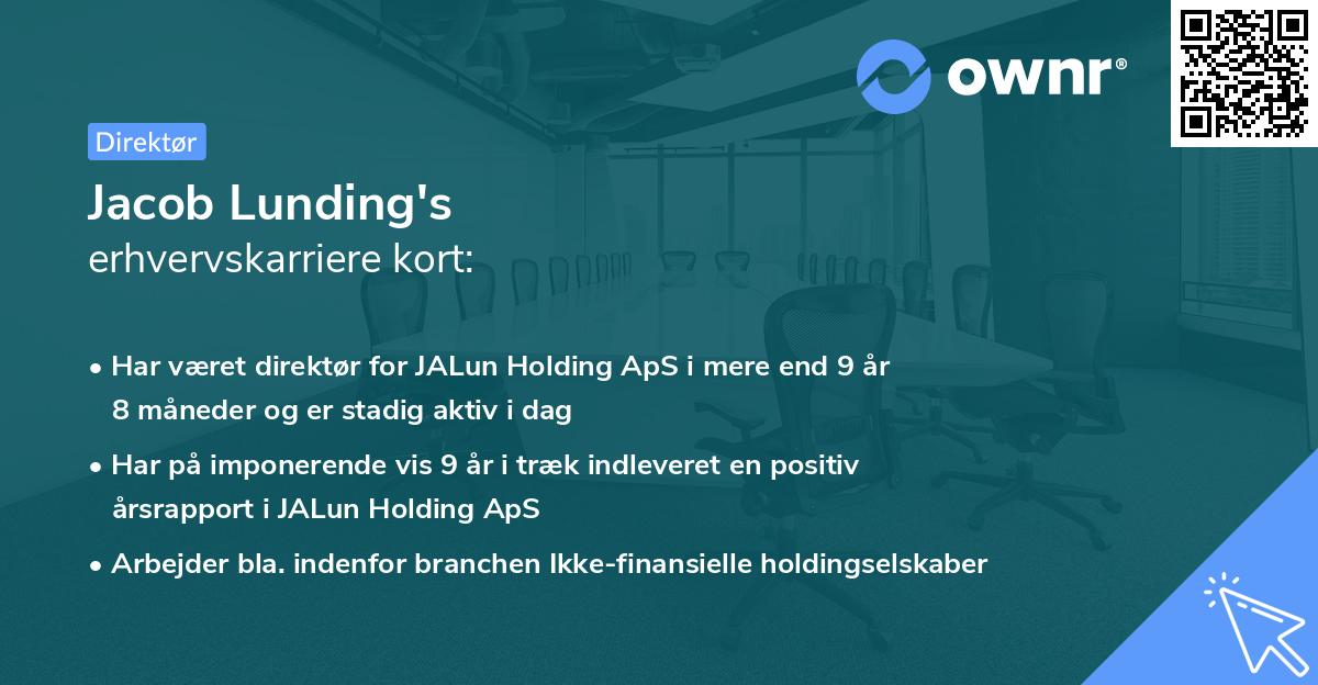Jacob Lunding's erhvervskarriere kort