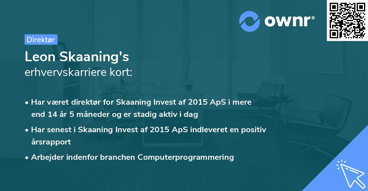 Leon Skaaning's erhvervskarriere kort