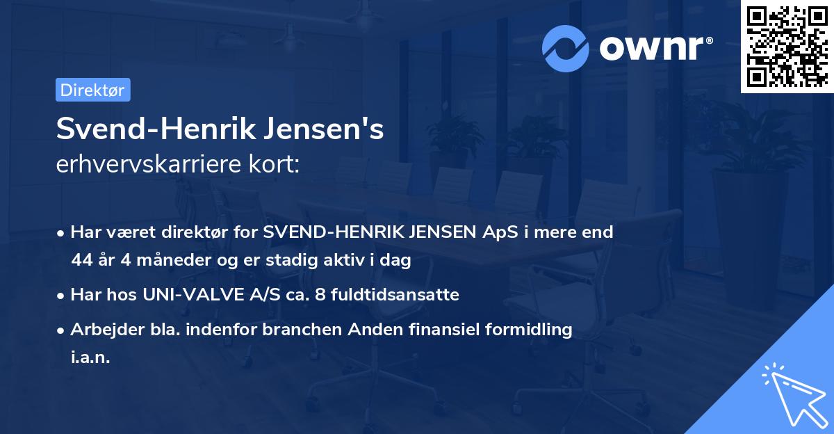 Svend-Henrik Jensen's erhvervskarriere kort