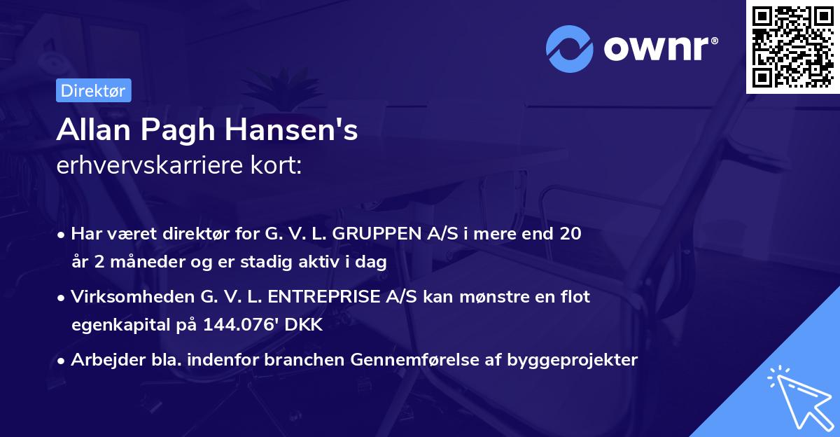 Allan Pagh Hansen's erhvervskarriere kort
