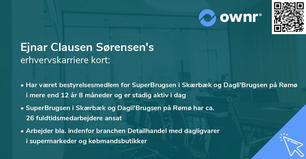 Ejnar Clausen Sørensen's erhvervskarriere kort