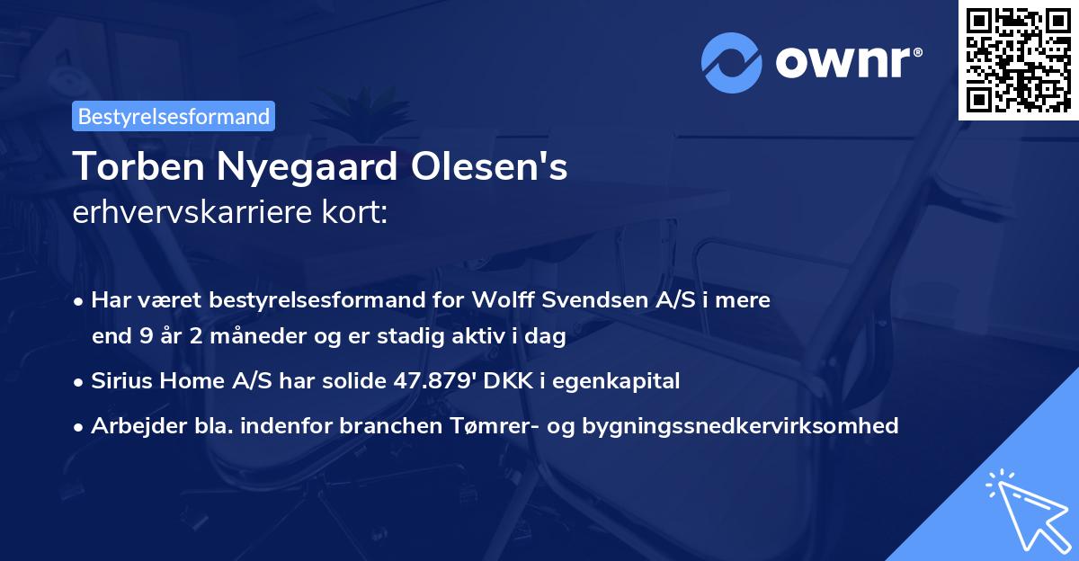 Torben Nyegaard Olesen's erhvervskarriere kort