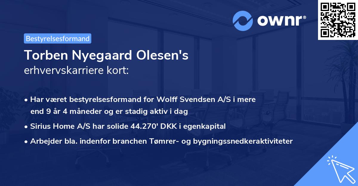 Torben Nyegaard Olesen's erhvervskarriere kort