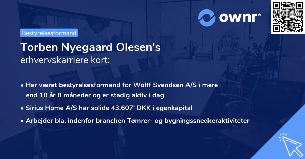 Torben Nyegaard Olesen's erhvervskarriere kort