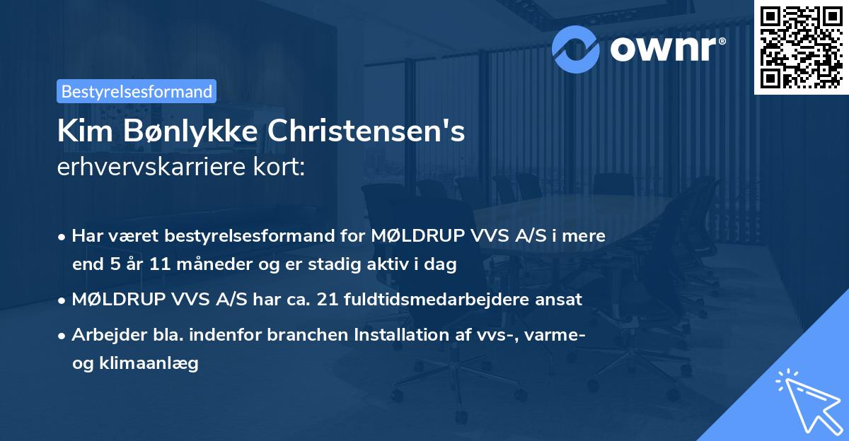 Kim Bønlykke Christensen's erhvervskarriere kort