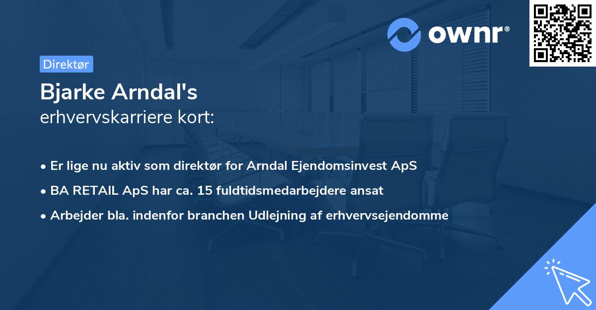 Bjarke Arndal's erhvervskarriere kort