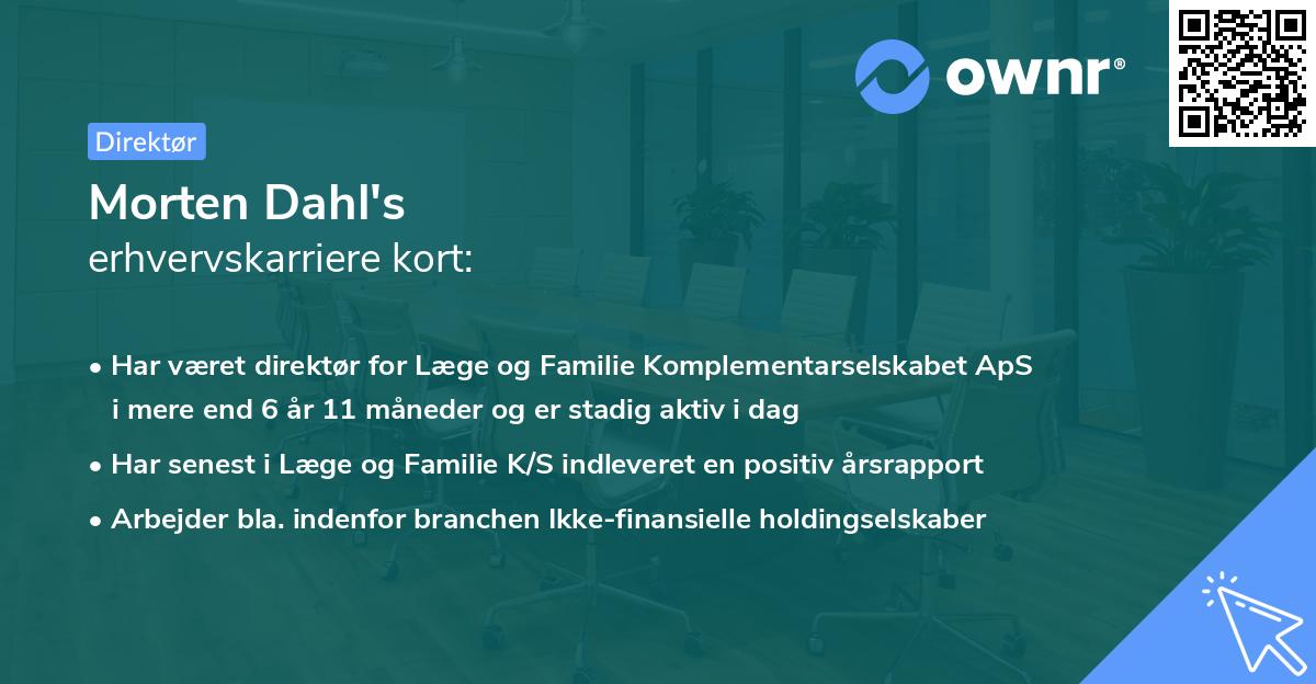 Morten Dahl's erhvervskarriere kort