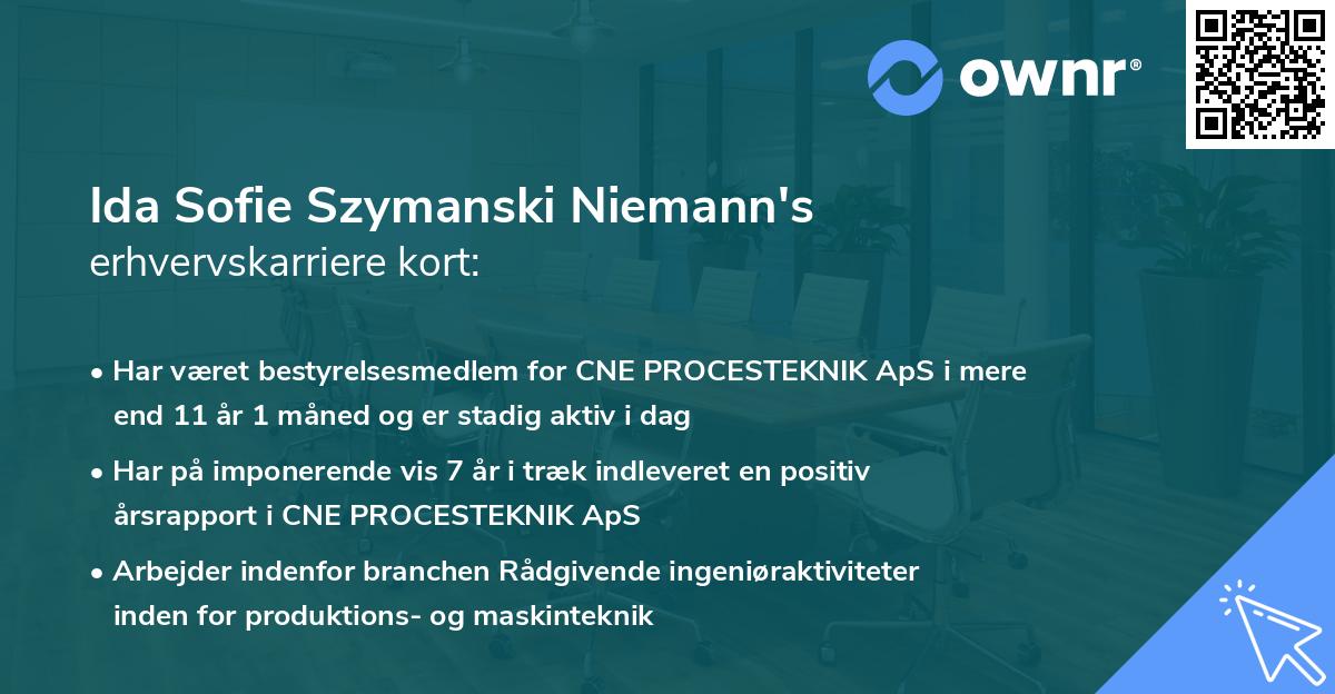 Ida Sofie Szymanski Niemann's erhvervskarriere kort
