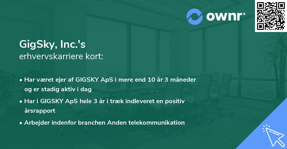 GigSky, Inc.'s erhvervskarriere kort