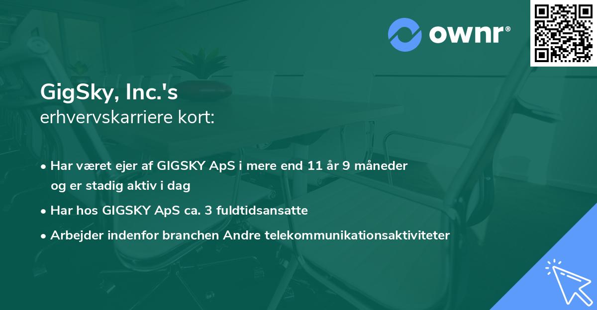 GigSky, Inc.'s erhvervskarriere kort