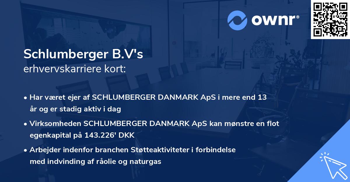 Schlumberger B.V's erhvervskarriere kort