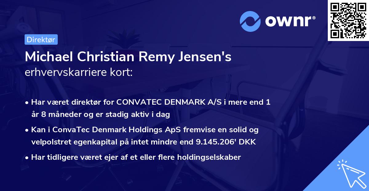 Michael Christian Remy Jensen's erhvervskarriere kort