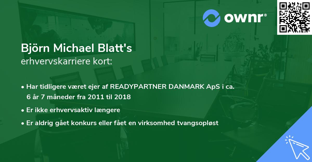 Björn Michael Blatt's erhvervskarriere kort