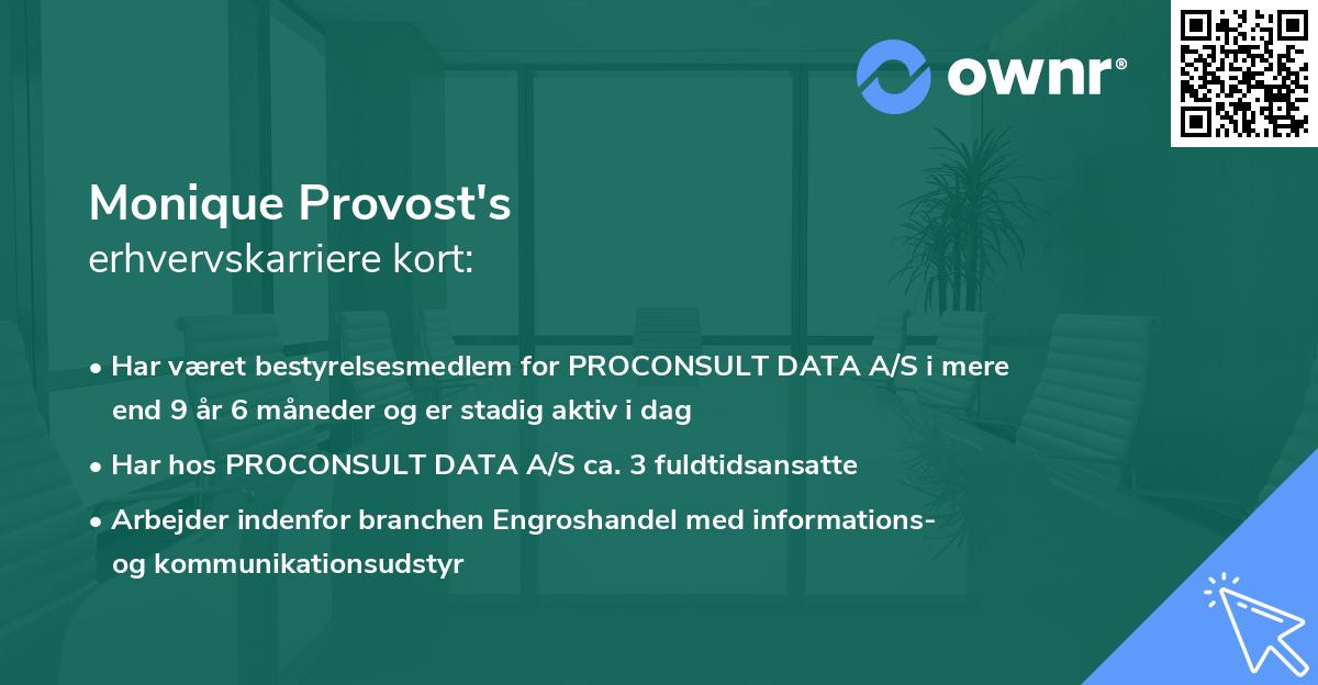 Monique Provost's erhvervskarriere kort