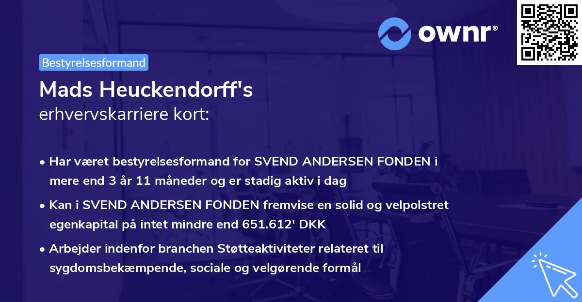 Mads Heuckendorff's erhvervskarriere kort