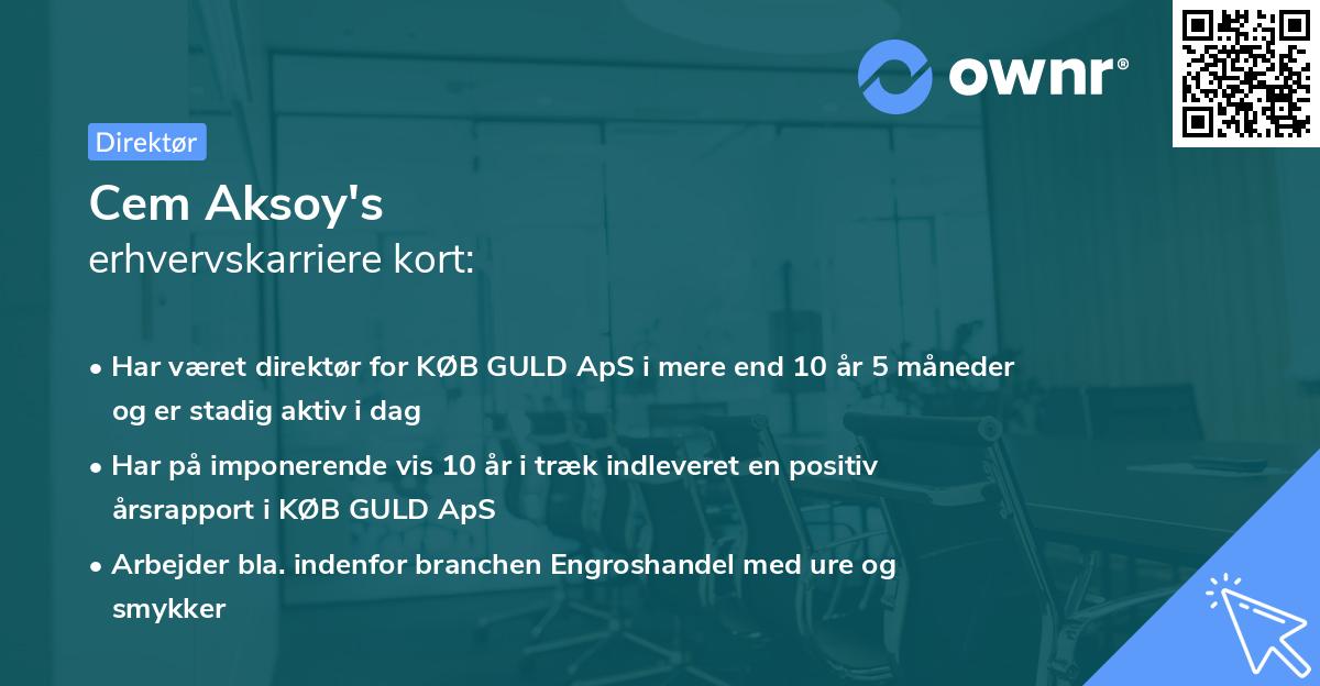 Cem Aksoy's erhvervskarriere kort