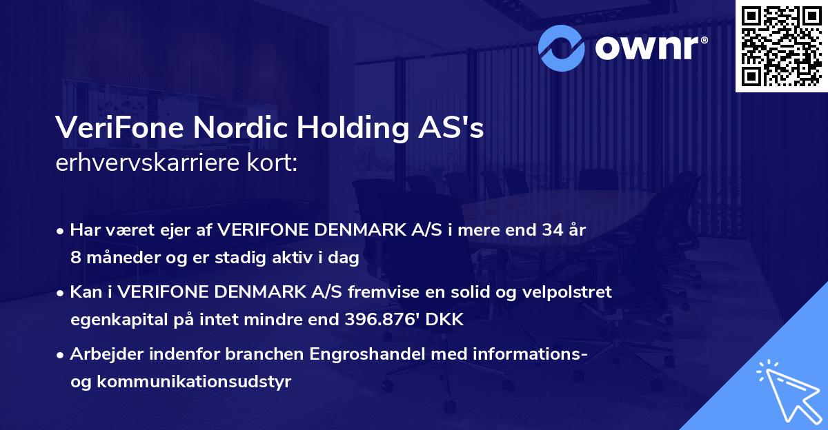 VeriFone Nordic Holding AS's erhvervskarriere kort