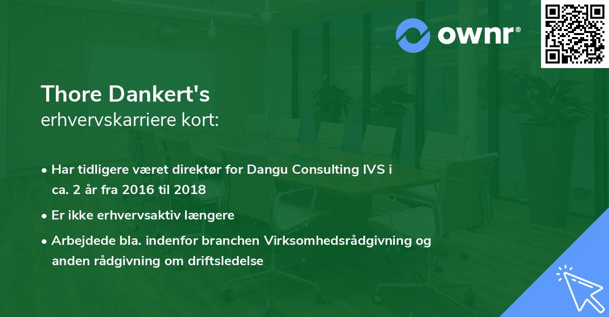 Thore Dankert's erhvervskarriere kort