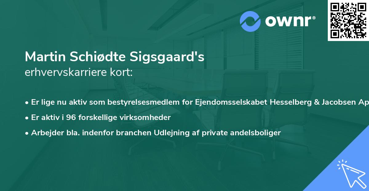 Martin Schiødte Sigsgaard's erhvervskarriere kort