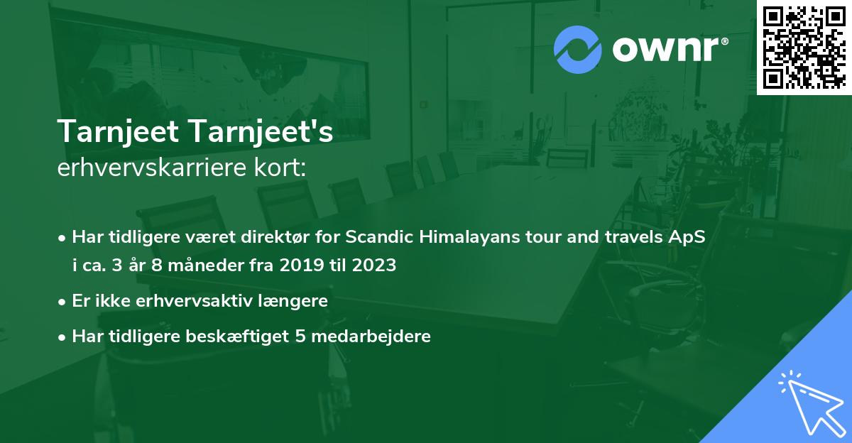 Tarnjeet Tarnjeet's erhvervskarriere kort