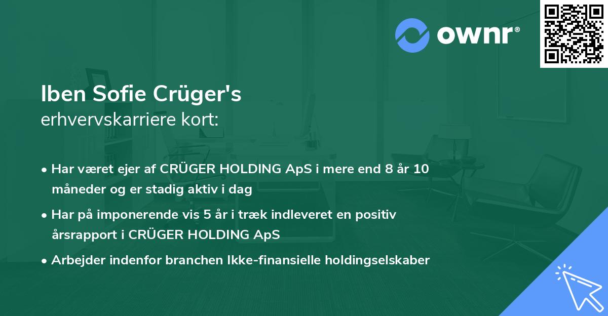 Iben Sofie Crüger's erhvervskarriere kort