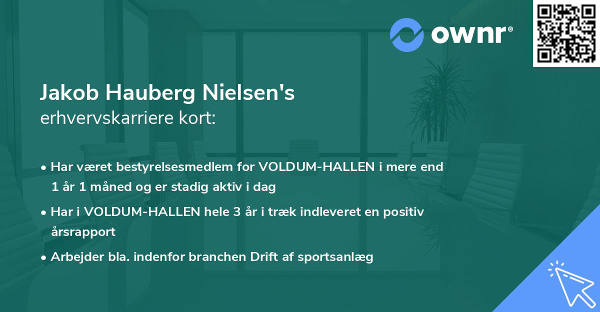 Jakob Hauberg Nielsen's erhvervskarriere kort
