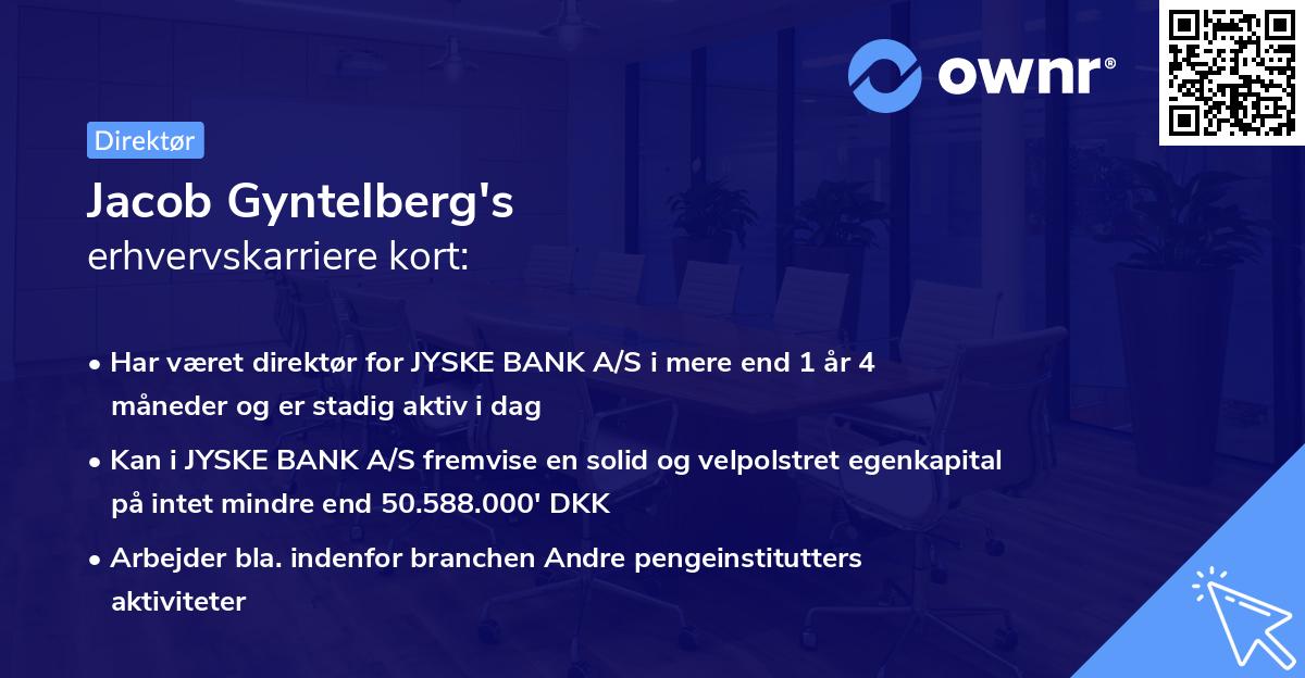 Jacob Gyntelberg's erhvervskarriere kort