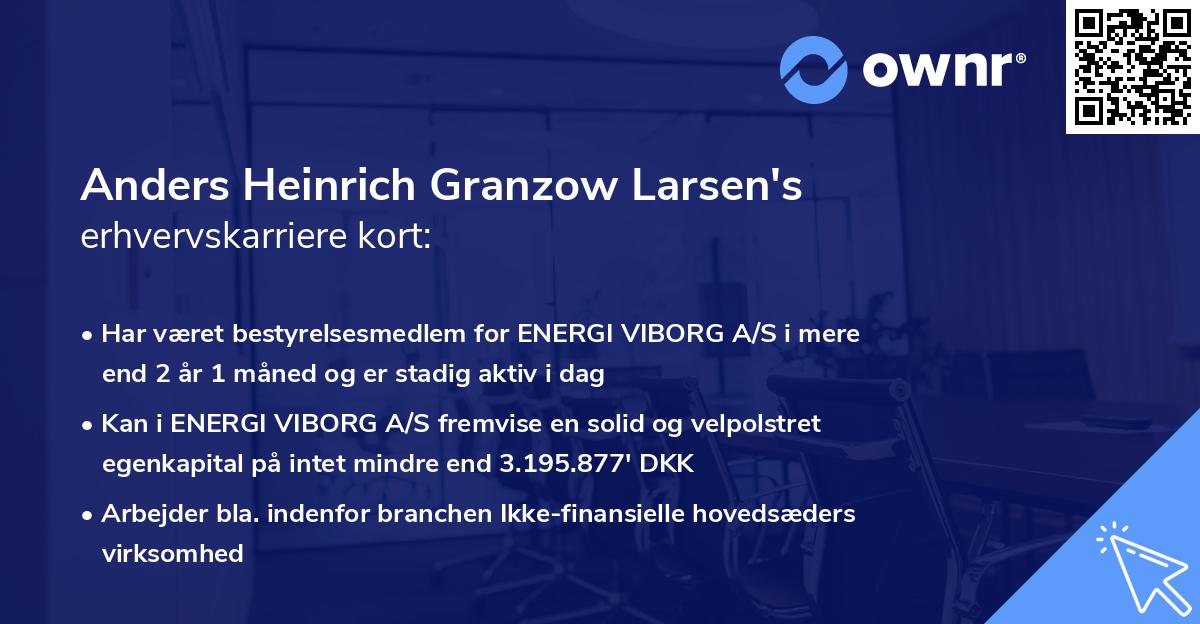 Anders Heinrich Granzow Larsen's erhvervskarriere kort