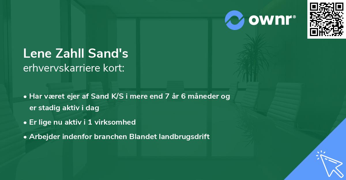 Lene Zahll Sand's erhvervskarriere kort