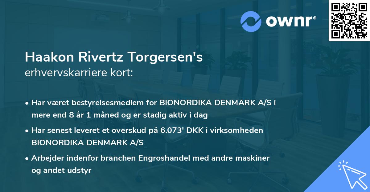Haakon Rivertz Torgersen's erhvervskarriere kort
