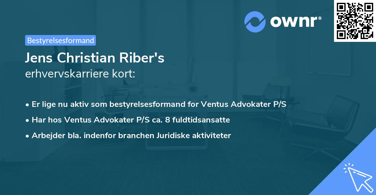 Jens Christian Riber's erhvervskarriere kort