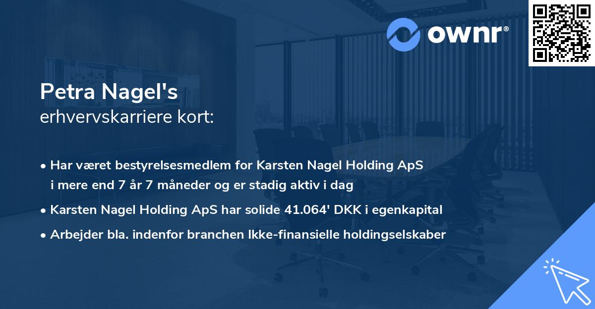 Petra Nagel's erhvervskarriere kort