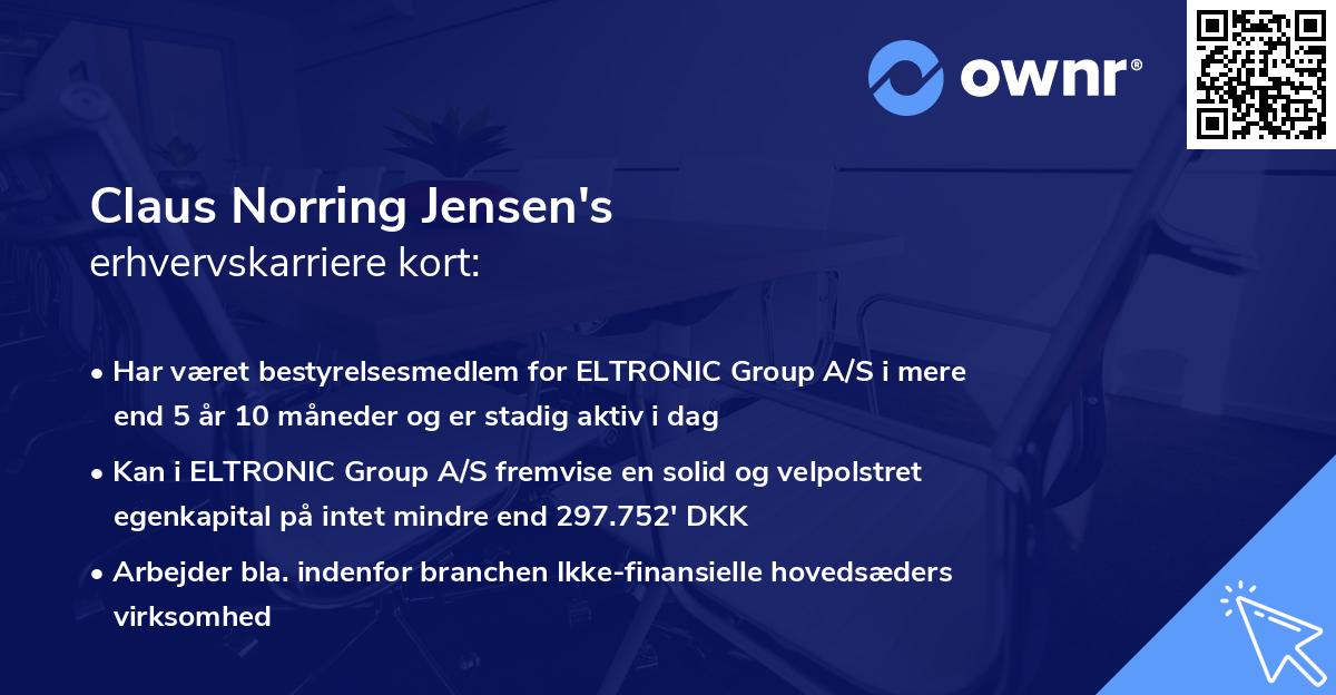 Claus Norring Jensen's erhvervskarriere kort