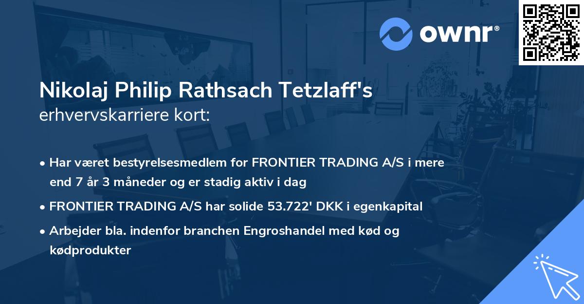 Nikolaj Philip Rathsach Tetzlaff's erhvervskarriere kort
